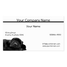 Sleeping Black Puppy Business Card Templates