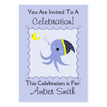 Sleeping Blue Octopus Business Card Templates