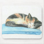 Sleeping Calico Kitten Mousepad