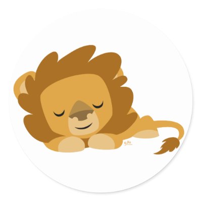 cartoon lion reading