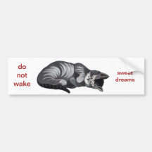 sleeping cat car sticker bumper sticker