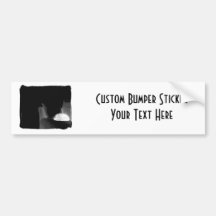 Sleeping Cat On Sofa - B&W Negative Bumper Sticker