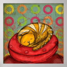 Sleeping Cat Poster