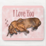 Sleeping Dachshund mousepad