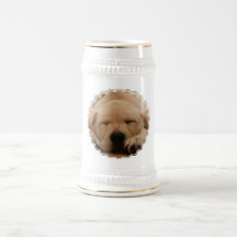Sleeping Golden Retriever Beer Stein Coffee Mug