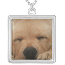 Sleeping Golden Retriever Necklace