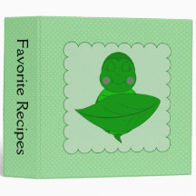 Sleeping Green Turtle Frilly Frame With Dots 3 Ring Binders