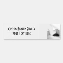 Sleeping Grey Cat on White Sofa Bumper Sticker