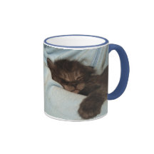 Sleeping Kitten Coffee Mugs