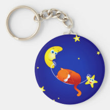 Sleeping kitten, keychain