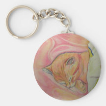 Sleeping Kitten Keychain