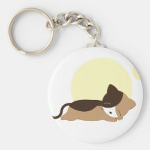 Sleeping Kitten Keychain