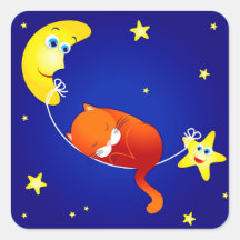 Sleeping kitten, sticker
