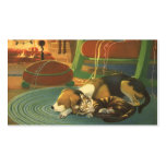 Sleeping Pets on Christmas Eve; Dog, Cat and Mouse Business Card
