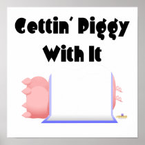 Sleeping Pigs Blue Blanket Gettin' Piggy With It Print