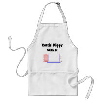 Sleeping Pigs Blue Pink Blanket Gettin' Piggy With Apron
