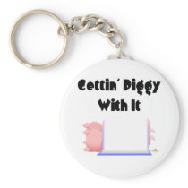 Sleeping Pigs Blue Pink Blanket Gettin' Piggy With Key Chains