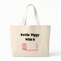 Sleeping Pigs Pink Blanket Gettin' Piggy With It Tote Bag