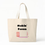 Sleeping Pigs Pink Blanket Makin' Bacon Canvas Bags