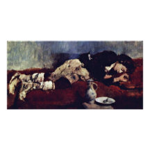 Sleeping Savoyard Boy By Leibl Wilhelm Photo Greeting Card