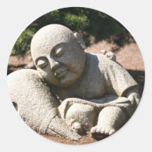 Sleeping Statue Round Sticker