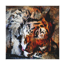 Sleeping Tiger Stretched Canvas Print