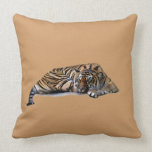 Sleeping Tiger Throw Pillow