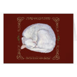 Sleeping Treasure White Cat Cards