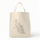 Sleeping White Peacock Canvas Bag