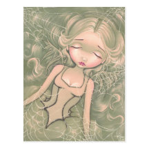 "Sleeping with Spiderwebs" Postcard
