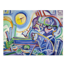 Sleepless Man With Ruler Postcard