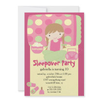 Sleepover Birthday Party Inviation Custom Invites