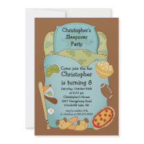 Sleepover Boys Birthday Invitation