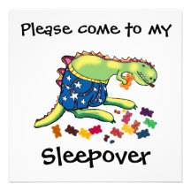sleepover party personalized invitations