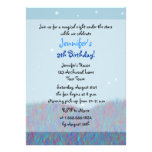 Sleepover Under the Stars Birthday Party - Blue Announcement