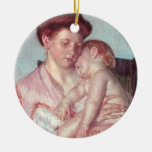 Sleepy Baby by Mary Cassatt, Vintage Impressionism Ornaments
