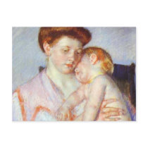 Sleepy Baby. c. 1910, Mary Cassatt Postcards