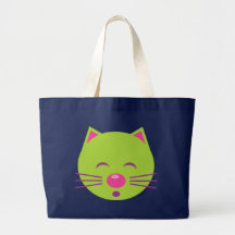 Sleepy Green Cat Tote Bag