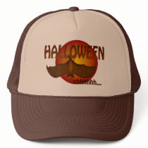 Sleepy Halloween Bat Trucker Hat