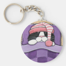 Sleepy Head - Cat Keychain