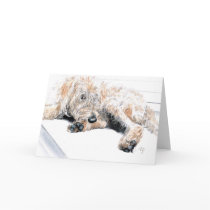 Sleepy Labradoodle Greeting Card