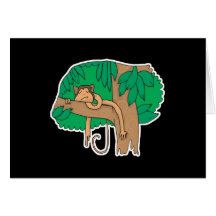 sleepy little monkey card