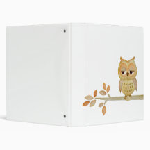 Sleepy Owl in Tree Binder