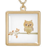 Sleepy Owl in Tree Necklace