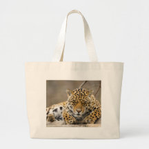 Sleepy Panther Tote Bags