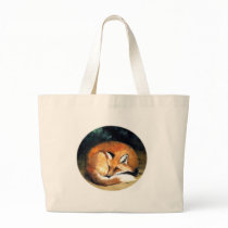 Sleepy Red Fox Animal Art Tote Bag