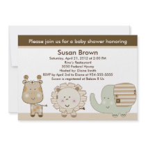 Sleepy Safari Animals Baby Shower Invitation
