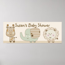 Sleepy Safari Jungle Animals Poster/Banner