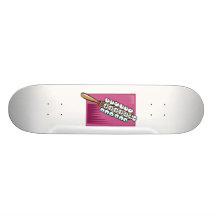 Sleigh Bells with Pink Background Skate Deck