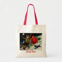 Sleigh Ride Christmas Tote Book Bag
